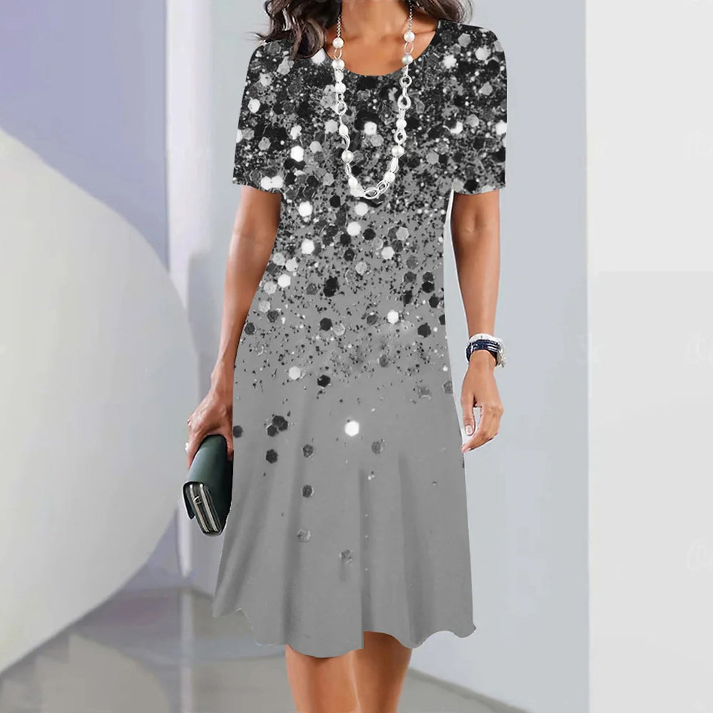 š„ćS-5XLćElegancka diamentowa sukienka w stylu retro z okrÄ
gÅym dekoltem3615469