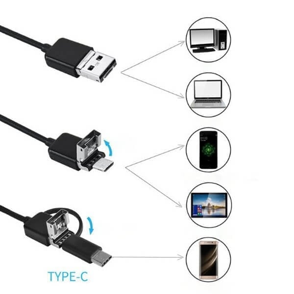 🔍💥【Plačilo ob dostavi】💥🔎 (Type-C, USB, Micro USB) 【3,5 m】Vodoodporni endoskop 3 v 1