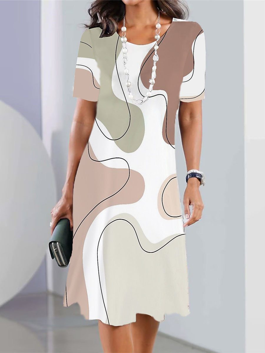 👗【40-120kg】Nuevo vestido estampado de cuello redondo para mujer, colección 2026 ✅️Pago contra entrega