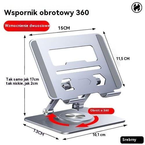 💻👍【50% zniżki🔥】Podstawka pod laptopa Obrotowa podstawka ze stopu aluminium ze stopu aluminium