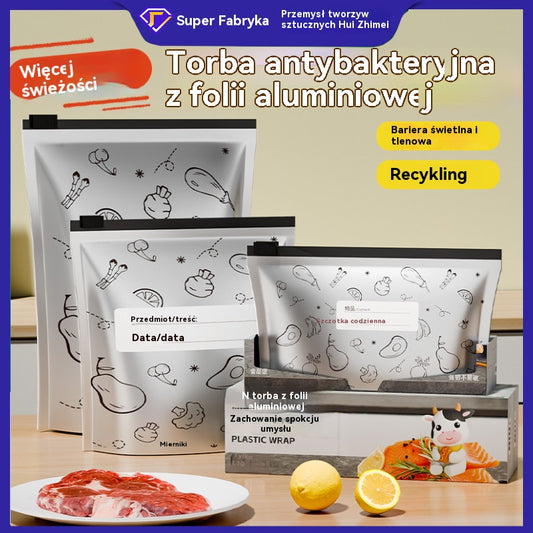 🔥🔥Łącznie 120 antybakteryjnych woreczków z folii aluminiowej, niezwykle łatwych w użyciu, pozwalających zachować świeżość.