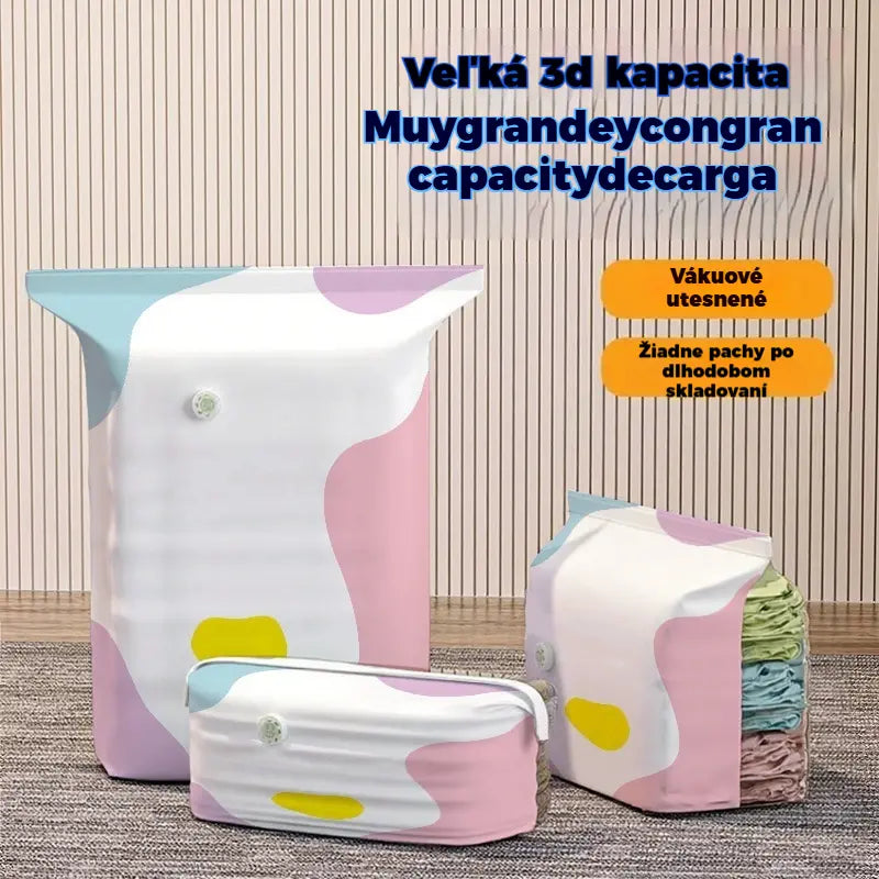 🧳【5-dielna sada】💨 Vákuové úložné vrecká: Nie je potrebné žiadne vzduchové čerpadlo, sú nepriepustné a vzduchotesné
