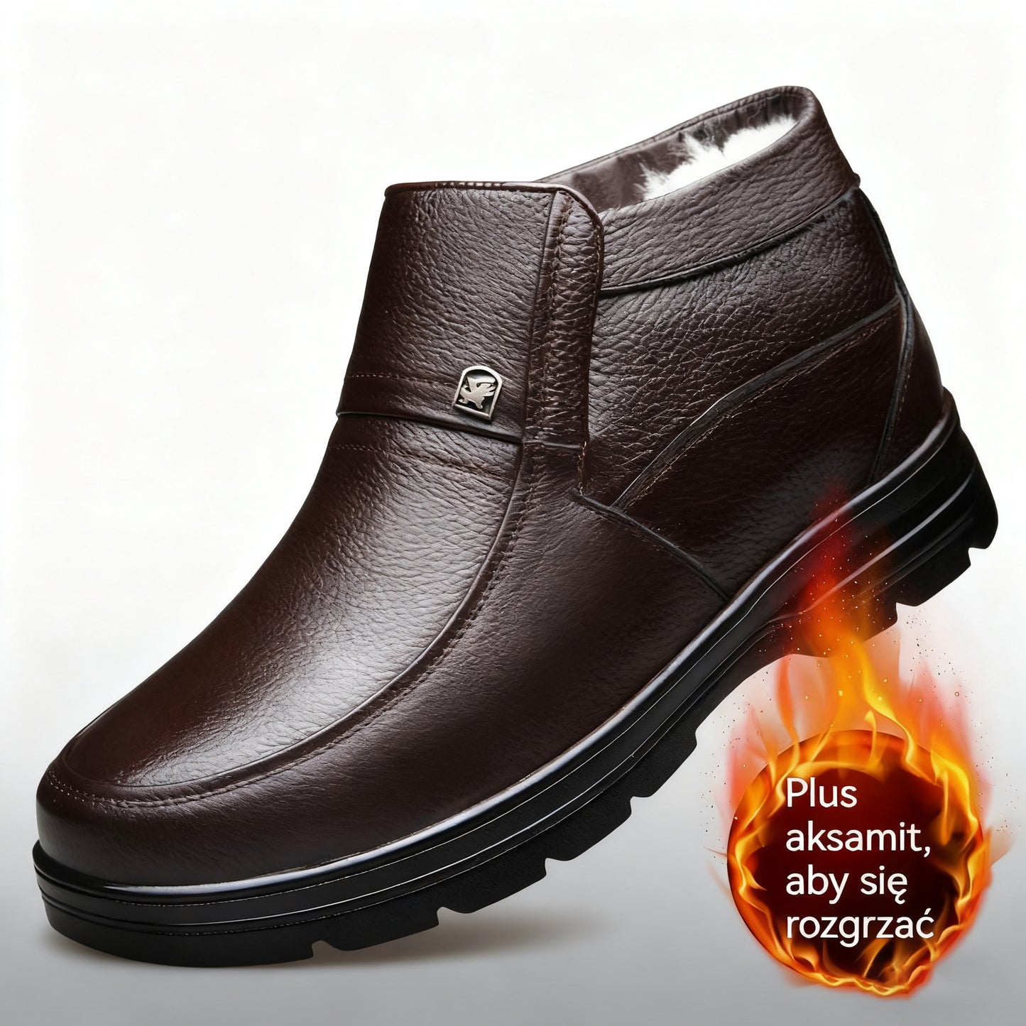 【Zimowa zniżka 50%】🔥🔥 Oryginalne skórzane buty męskie z bawełny, zapewniające ciepło zimą, wykonane z aksamitu i pogrubionej, wysokiej jakości skóry bydlęcej