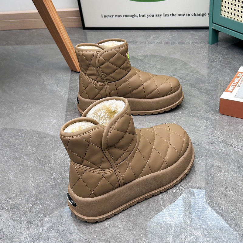 🔥🔥【35-40】2024 nowe zimowe buty damskie ciepłe plus aksamitne śniegowce-3798927