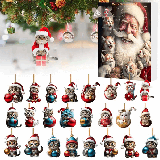 🔥🎄【Kup 5, a 5 otrzymasz gratis】🎄10 sztuk😻Zawieszki do dekoracji choinki w kształcie kotka