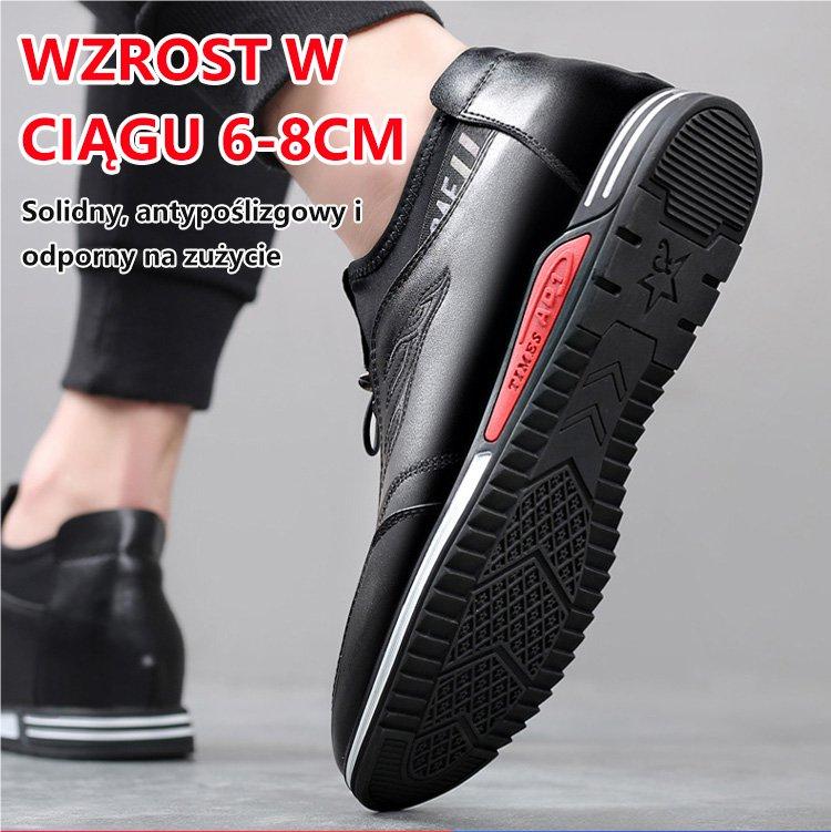 Nowość 2025: Męskie buty casualowe platformowe ze skóry, idealne na codzienną elegancję 3912378