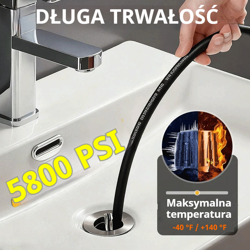 💦 TERAZ 50% TANIEJ! 🚿 Zestaw do czyszczenia odpływów 5800 PSI – dysza wysokociśnieniowa i wąż do zatkanych odpływów/rur🔧📦