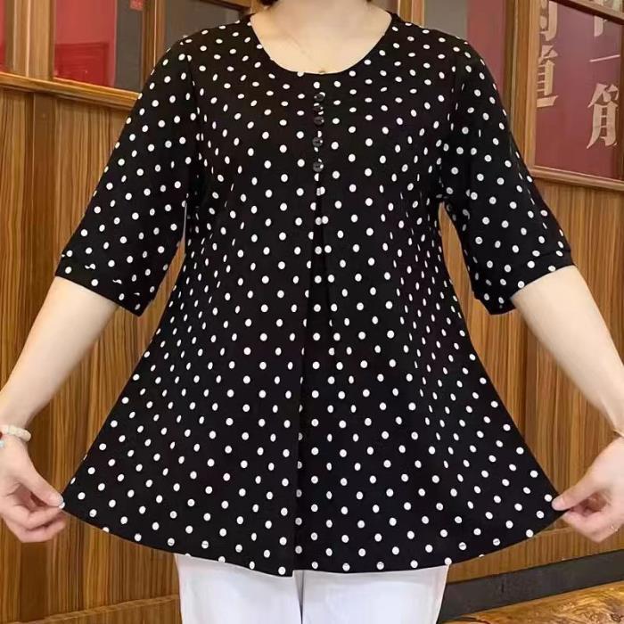 ✨【promocja czasowa】💞【L-5XL】nowa koszula w kropki na wiosnę-lato 2025-3923623