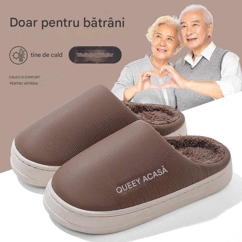 🔥⛄【36-42】Nowe zimowe wodoodporne pluszowe kapcie domowe modne bawełniane kapcie