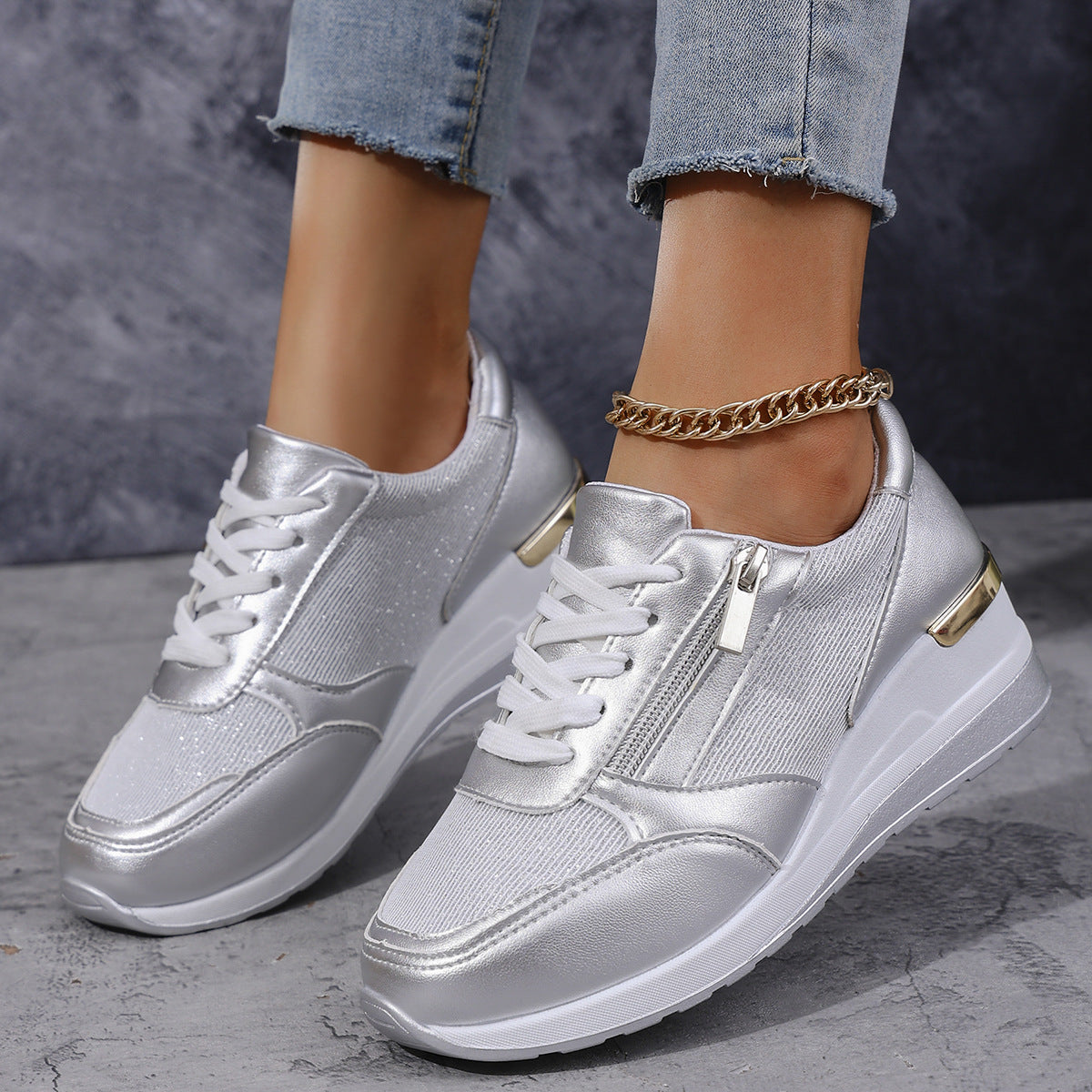🔥¡Último día con un 50% de descuento! 🔥Zapatos ortopédicos elegantes y cómodos para mujer, con cremallera lateral y suela gruesa.