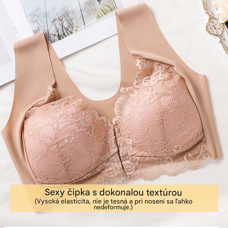 đĽđă40-100 kgăâ¨đ Podprsenka s push-up zapĂnanĂm vpredu a nĂĄdhernou Äipkovou ozdobou vzadu