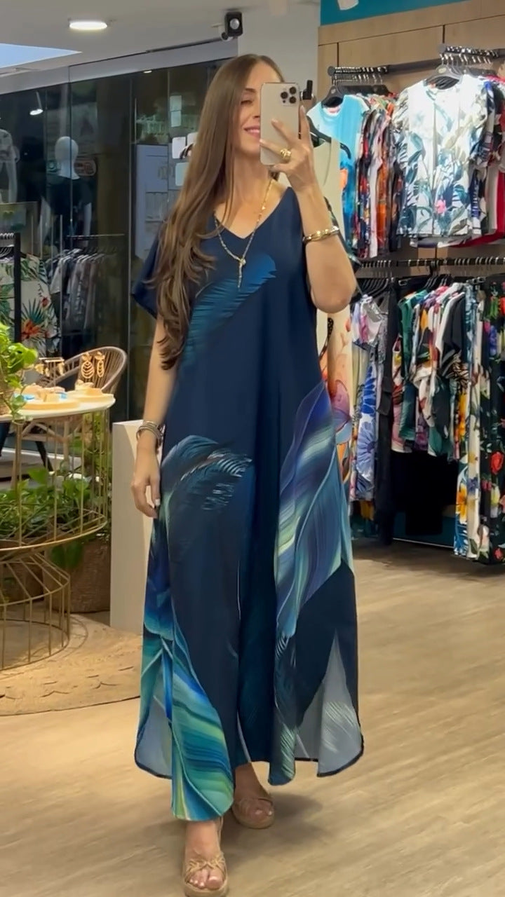 💐【S–5XL】2025 Europejska i amerykańska damska miękka i elegancka sukienka z mieszanki bawełny i jedwabiu, 🌷lekka i elegancka, 🌷smukła i wygodna, 🌷elegancka i komfortowa