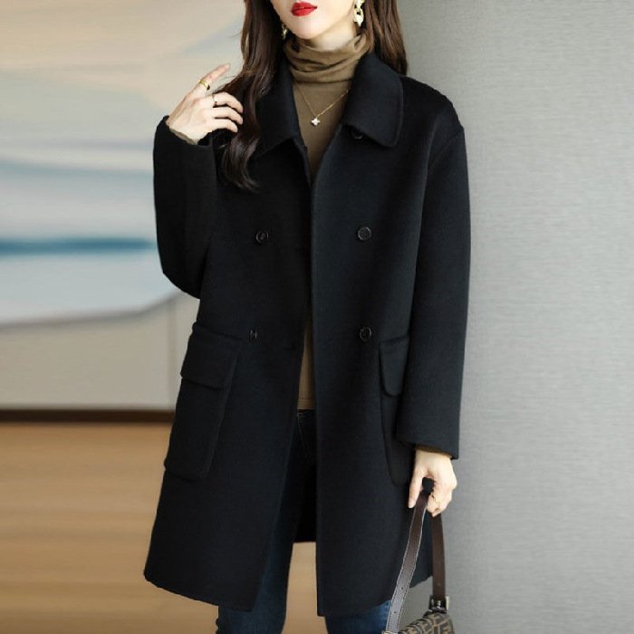 ✨🍂【Jesienna nowość🔥】【M-2XL】Nowy, modny i uniwersalny dwustronny płaszcz z kaszmiru i wełny