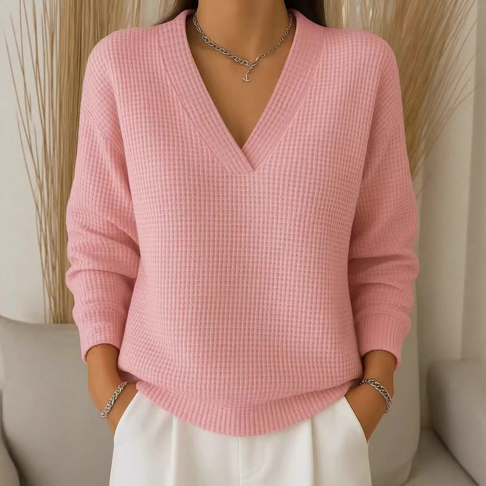 ❤️✨【Oferta especial de otoño🔥】Suéter de punto con cuello en V para mujer, elegante y cómodo