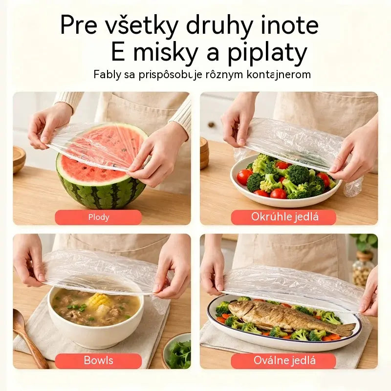 🥗✨ 300 jednorazových pokrievok na jedlo | Elastické kryty na taniere, misky a nádoby