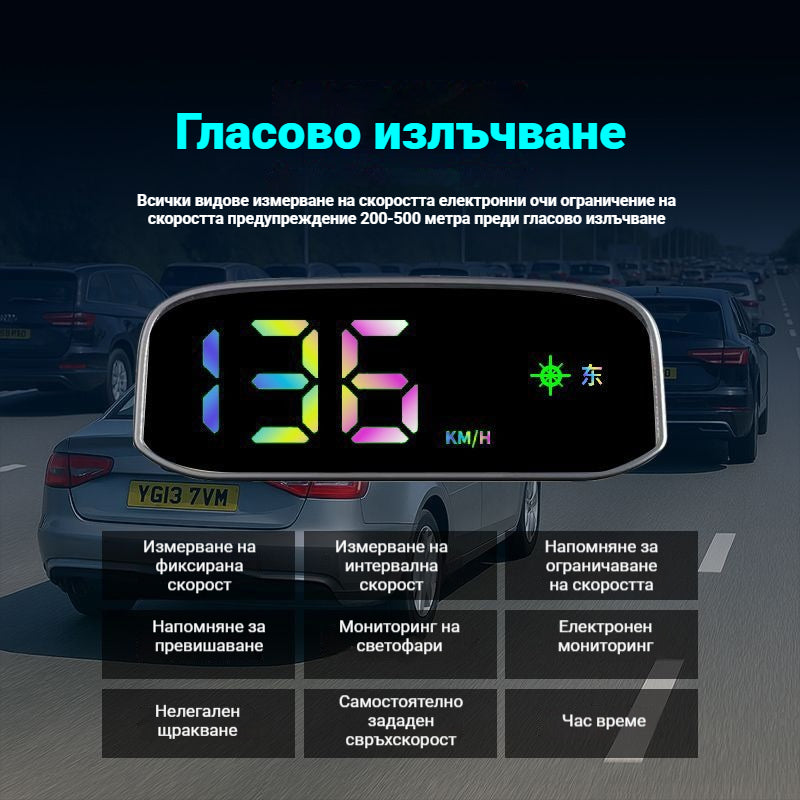 🚗Соларен дисплей за автомобилен скоростомер.Слънчева енергия, измерване на скоростта, безопасно шофиране, избягване на глоби