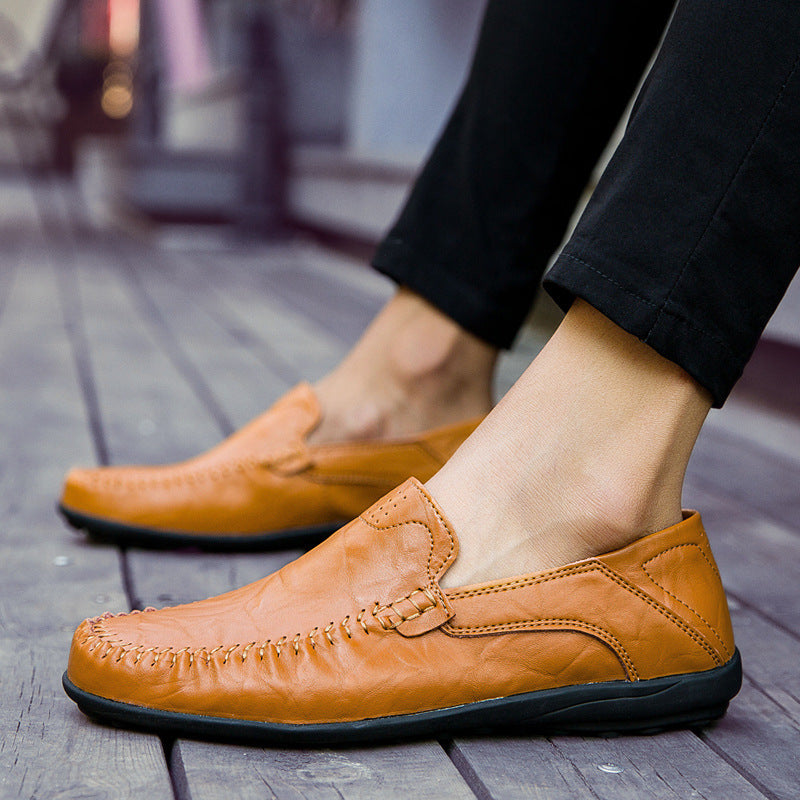 🔥💥【39-47】2025 Letnie nowe modne męskie skórzane buty casualowe