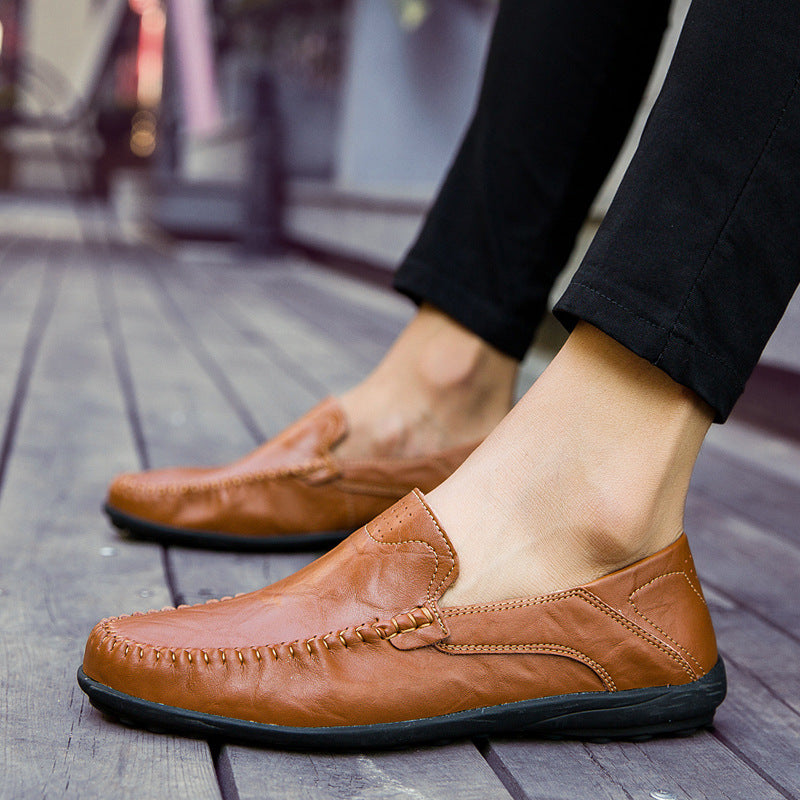 🔥💥【39-47】2025 Letnie nowe modne męskie skórzane buty casualowe