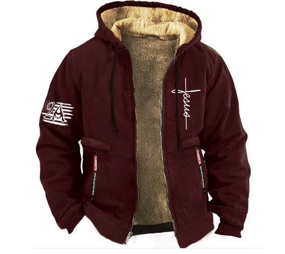 🔥⛄【S-3XL】2024 Modna, jesienno-zimowa, pogrubiona i aksamitna męska kurtka na co dzień-3792185