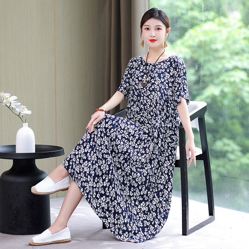 🔥👗【Specjalne oferty letnie】【S-2XL】2025 Sukienka letnia, swobodna, wysokiej jakości, kwiatowy nadruk, bawełna