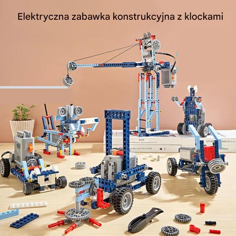 🤖【Szczęśliwy czas dla dzieci】😀Elektryczna zabawka konstrukcyjna, zabawka edukacyjna i rekreacyjna dla dzieci