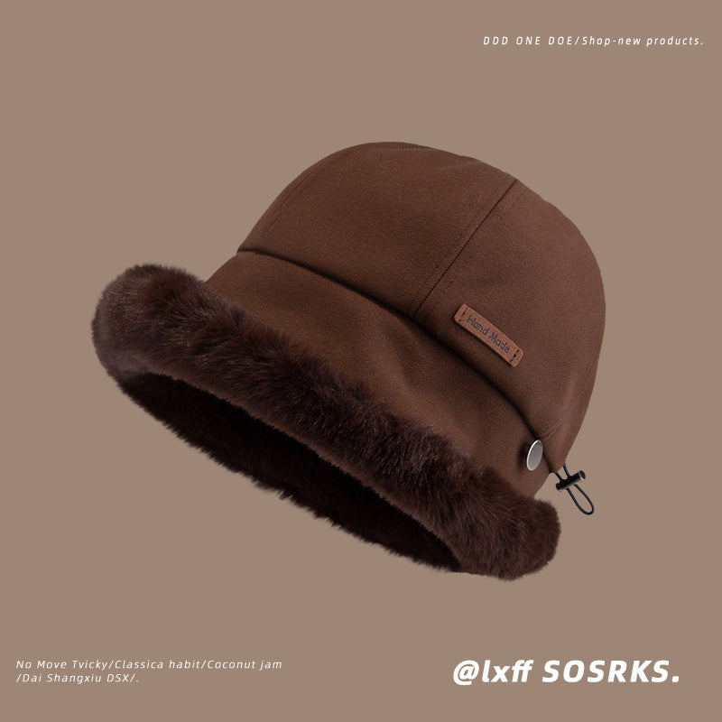 🎀👒Ženski zimski klobuk Hepburn Style Fisherman Plus osemkotna žametna kapa