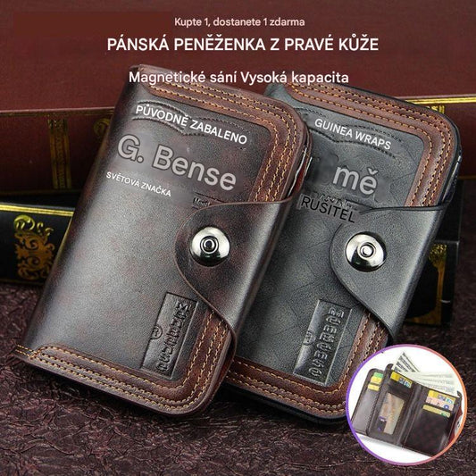 💥【Kupte 1, dostanete 1 zdarma】😎Pánská peněženka z pravé kůže, sada 2 kusů