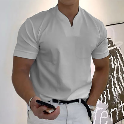 💪👔Polo deportivo para hombre en tallas grandes, de algodón elástico