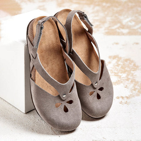 ✨✨【Ograniczona oferta】 【35-44】2025 wysokiej jakości skórzane sandały casualowe ✅ Okrągły nosek ✅ Płaska podeszwa