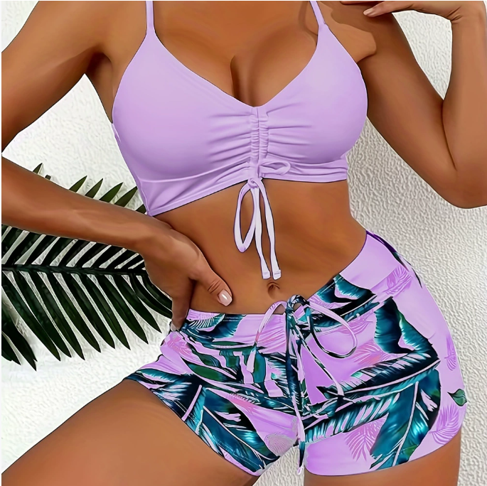 🏊‍👙【S-2XL】【50% popust】🌴 Elegantne dvodelne kopalke z velikim potiskom