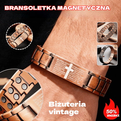 【Kup 1, otrzymaj 1】 45% zniżki – Antyczna czerwona miedziana bransoletka męska