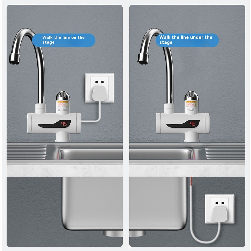 ⚡🚰Domácí kohoutek s okamžitým ohřevem teplé vody | Digitální displej teploty | K dispozici teplá i studená voda | Ohřeje se za 3 sekundy, není nutná žádná instalace