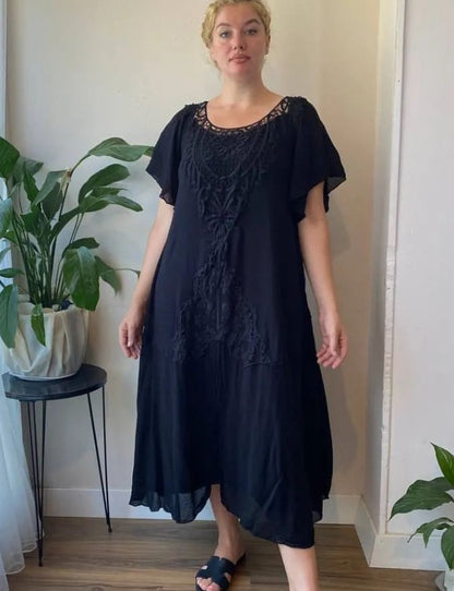 【S-5XL】👗2025 Damska luźna koronkowa sukienka w dużych rozmiarach, elegancka i piękna