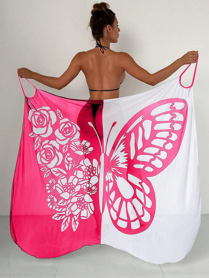 ✨🦋【Nowy produkt ze zniżką】🦋Nowe damskie szyfonowe narzutki przeciwsłoneczne z nadrukiem motyli na plażę 2025