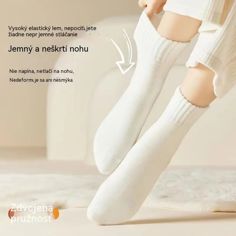 🔥🧦 【Balenie 6 párov】Zimné zateplené vlnené ponožky - extra hrubé, teplé a vysoko elastické