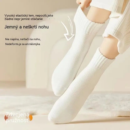 🔥🧦 【Balenie 6 párov】Zimné zateplené vlnené ponožky - extra hrubé, teplé a vysoko elastické