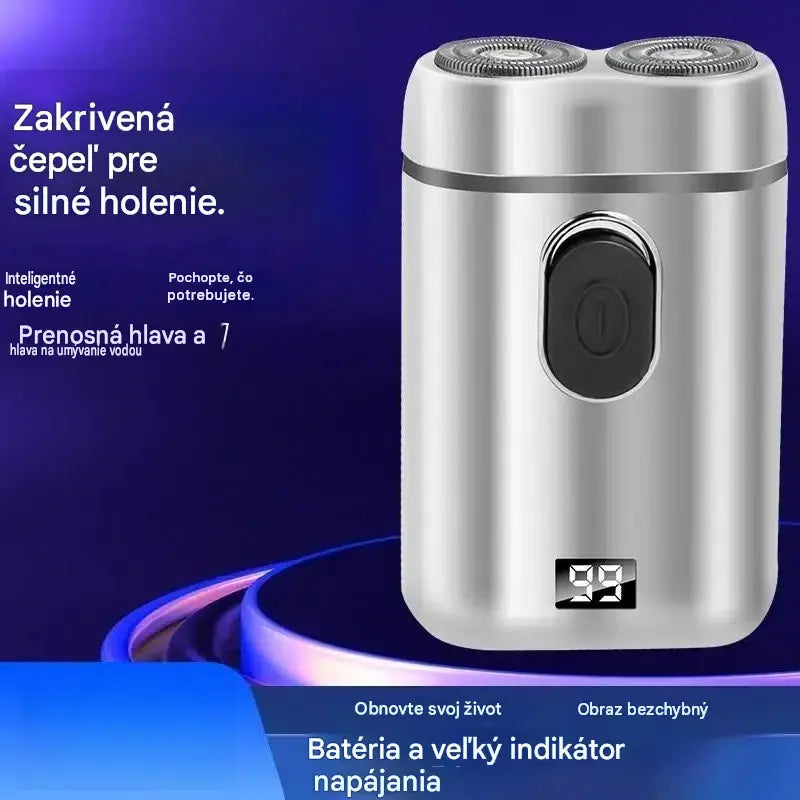 🧡Mini prenosný elektrický holiaci strojček s magnetickou a vodotesnou dvojitou hlavicou