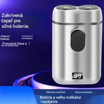 🧡Mini prenosný elektrický holiaci strojček s magnetickou a vodotesnou dvojitou hlavicou