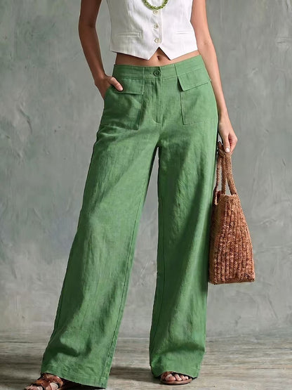 【S-3XL】Damskie spodnie codzienne z szerokimi nogawkami (bawełna i len) 👖✨