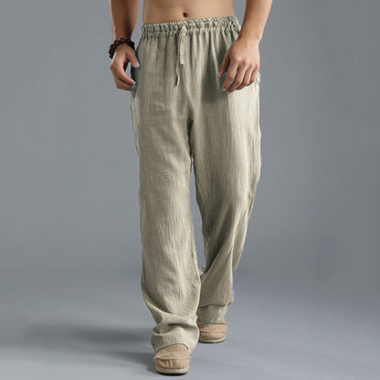 🌿 50% de descuento🔥 Pantalones casuales de lino para hombre en tallas grandes, holgados y transpirables ✅️Pago contra entrega