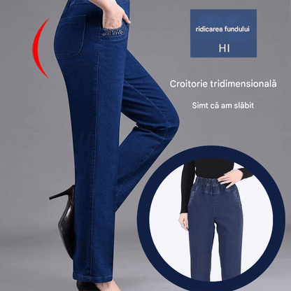 🔥👖【XL-5XL】Nové dámske ležérne elastické džínsy s rovnými nohavicami na jeseň/zimu