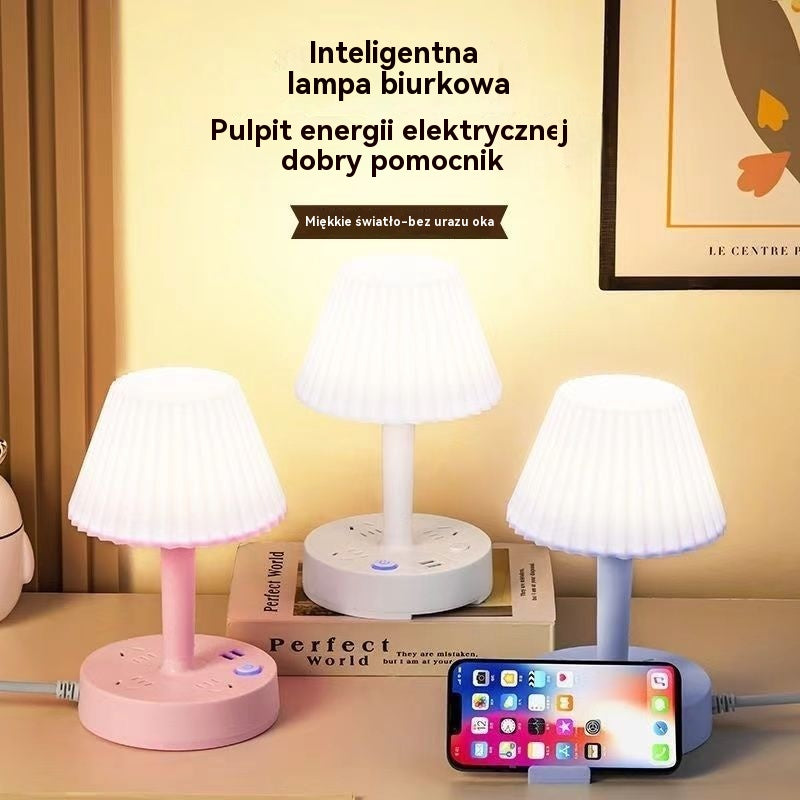 💡✨Wielofunkcyjna lampka biurkowa z wbudowanym przedłużaczem: praktyczna, stylowa i energooszczędna!