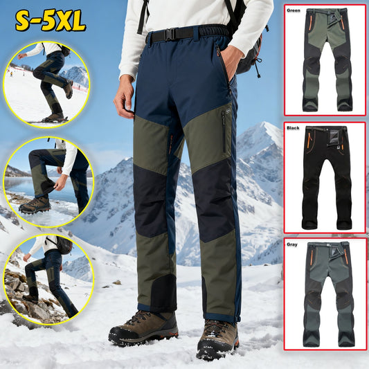 【💥Vysoká kvalita】【S-5XL】Pánské turistické kalhoty, měkké, nepromokavé, větruodolné, prodyšné, teplé a zesílené, vyrobené z fleecové tkaniny, vhodné pro outdoorové aktivity.