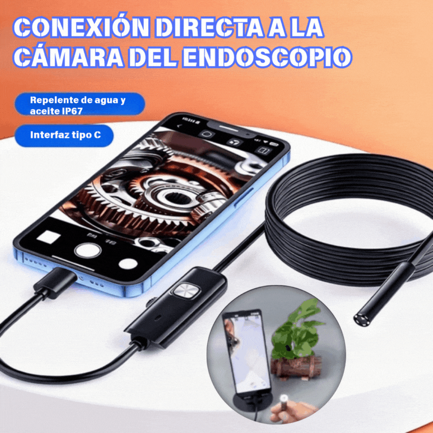 📱【Envío rápido】🏆  Nuevo endoscopio industrial de 7 mm con conexión directa a cámara tipo C para teléfonos Android (endoscopio impermeable)
