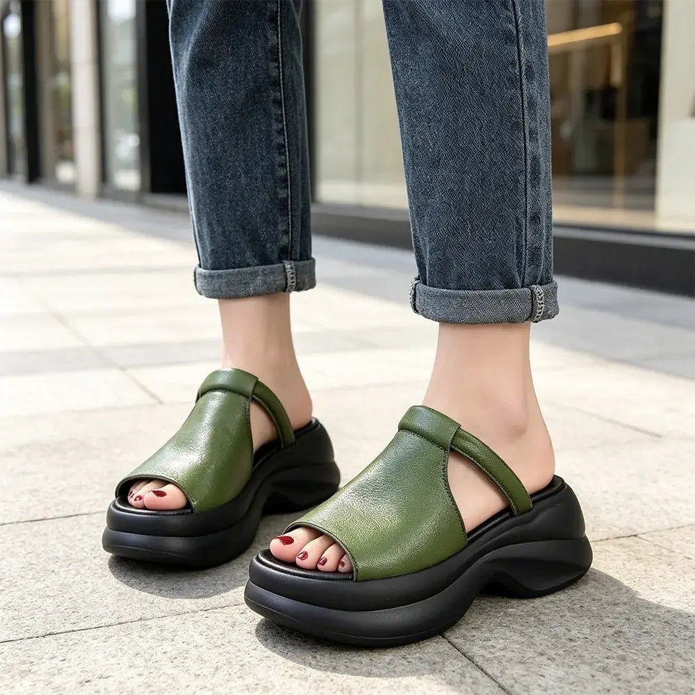 【50% de descuento】【Tallas 35-40】Nuevas sandalias de plataforma de moda de verano para mujer (tacón de 6 cm)
