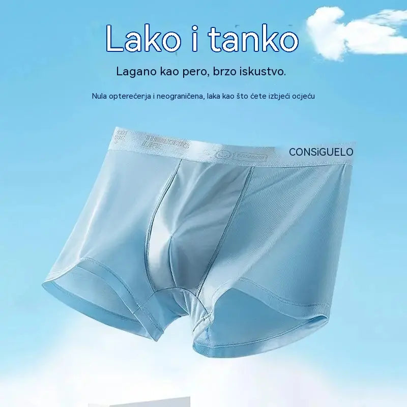 🧊【Kupite 3, dobijte 3 gratis: Ukupno 6 komada】Muške prozračne tanke bokserice od ledene svile, ljetni bestseler