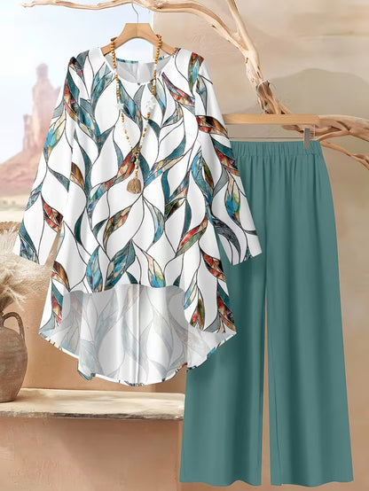 ⏳Oferta ograniczona czasowo⏰【50-120 kg】👚Damski luźny garnitur w groszki, swobodny, swobodny
