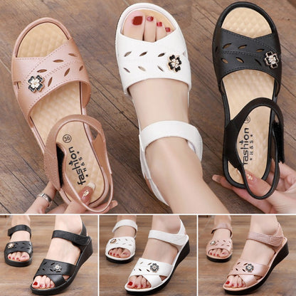 🌷【Precio más bajo, 50% de descuento】【36-40】Sandalias elegantes y casuales para mujer, tacón bajo, velcro, suela suave y diseño calado