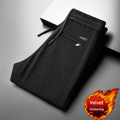 👖💥【L-5XL】Jesenske in zimske moške ležerne odebeljene žametne hlače s širokimi hlačnicami
