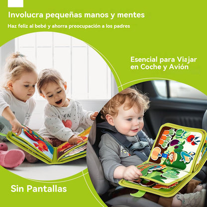 👶Un juguete infantil muy popular🎁 Libros de tela educativos de fieltro para niños pequeños:  libros de tela interactivos con temática de granja